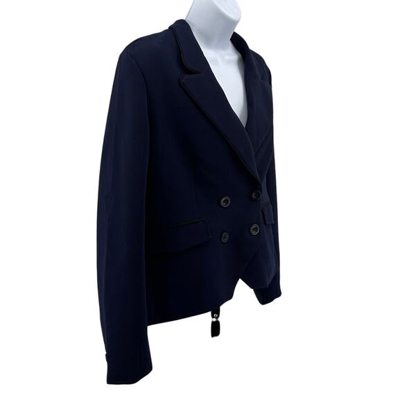 Cupcakes and Cashmere Jacket WMNS 4 Navy Blue Double Breasted Blazer Long Sleeve - Picture 4 of 8